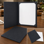 Thumbnail image #3 for Winco LMS-811GY Single Gray Leather-Like Menu Cover for 8-1/2 x 11-Inch Insert Case of 50