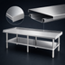 Thumbnail image #3 for 72 Inch x 24 Inch Stainless Steel Equipment Stand with Galvanized Undershelf and 2 Inch Splash Guard