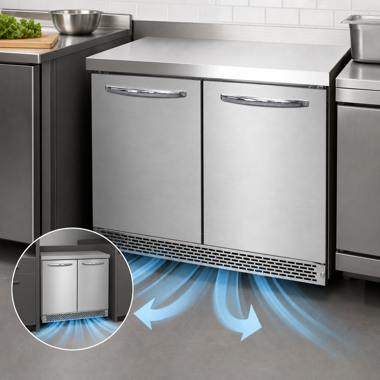 Product image #3 for Continental Refrigerator SWF36N-FB 36-Inch Front-Breathing 2-Section Work Top Freezer with Doors
