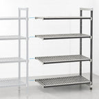 Thumbnail image #3 for Cambro Camshelving® Elements EXA186064V4480 4-Tier Vented Stationary Add-On Polymer Shelving Unit, 18 x 60 x 64 in, Speckled Gray