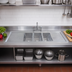 Thumbnail image #3 for Three-Compartment 10 in. x 14 in. Drop-In Sink with Double Drainboards and Lead-Free Faucet