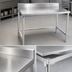 Thumbnail image #3 for New Age 60-Inch x 30-Inch Stainless Steel Top Work Table with 6-Inch Backsplash and Open Aluminum Base