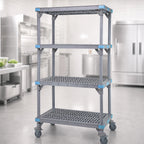 Thumbnail image #3 for Quantum Millenia QPM243674VS-4 4-Shelf Mobile Polymer Shelving Starter Unit, 36 x 24 x 74 Inches, Gray