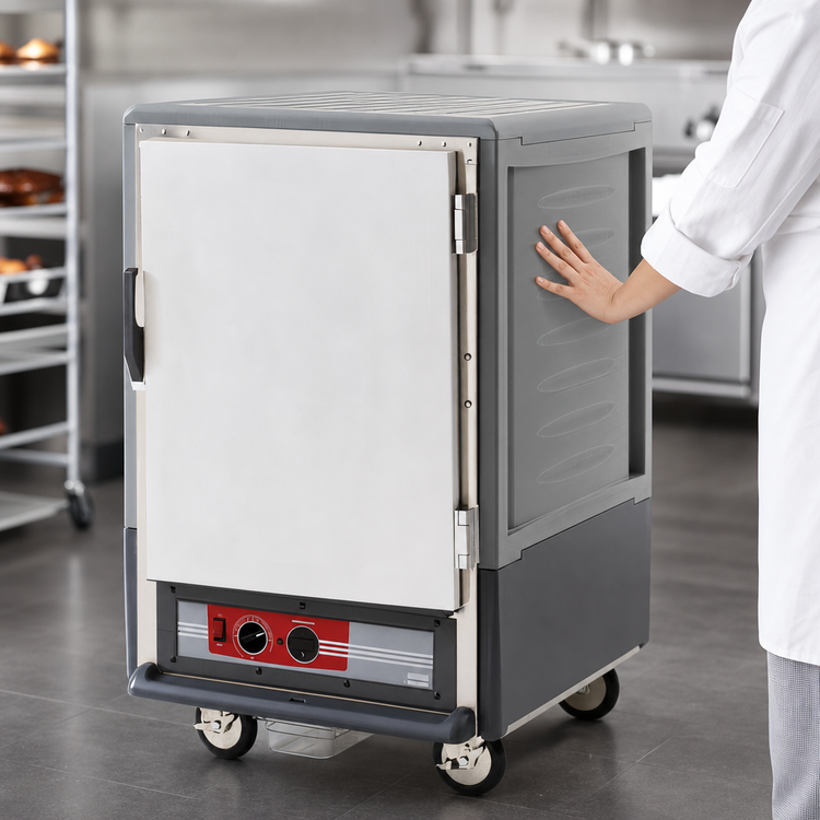 Product image #3 for Metro C5 3 Series Half-Height Heated Holding Cabinet with Solid Door, Gray Insulation Armour, Fixed Wire Slides