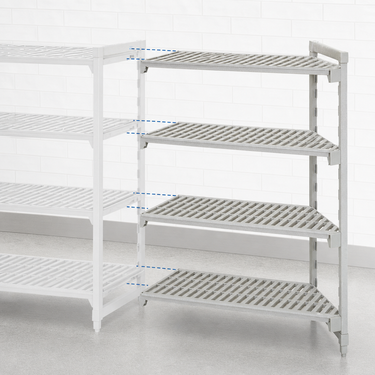 Product image #4 for Cambro Camshelving Premium 24" Deep x 48" Long x 72" High 4-Shelf Vented Add-On Polymer Shelving Unit