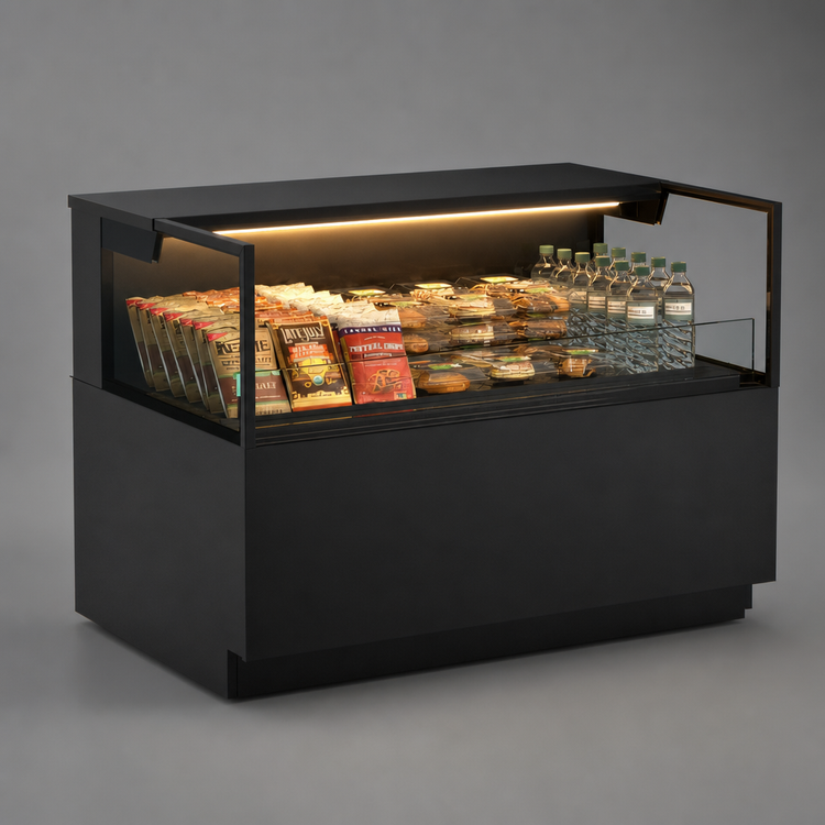 Product image #3 for Reveal® Self-Service Non-Refrigerated Freestanding Pastry Display Case with LED Top Light, 47-3/4" W x 33" D x 32-7/8" H