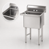 Thumbnail image #3 for Advance Tabco Special Value 1-Compartment Fabricated Sink with Legs, 24 x 24 x 14 Bowl, 304 Stainless Steel, No Drainboards