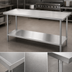 Thumbnail image #3 for Advance Tabco 84-Inch x 30-Inch 14 Gauge 304 Stainless Steel Work Table with Non-Drip Edge and Undershelf