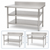 Thumbnail image #3 for Eagle Group 60-Inch W x 24-Inch D Adjustable 18/430 Stainless Steel Work Table Undershelf for Uni-Lok Hat Channel Frames