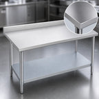 Thumbnail image #3 for Duke Manufacturing 416-3660-2R Stainless Steel Work Table with 1-1/8-Inch Straight Riser and Galvanized Undershelf, 60 x 36 Inches