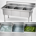 Thumbnail image #3 for Advance Tabco Special Value Series 3-Compartment Fabricated Sink with Legs, 16 x 20 x 12 Inch Bowls, No Drainboards