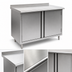 Thumbnail image #3 for Eagle Spec-Master 72-Inch x 30-Inch Enclosed Stainless Steel Work Table with Cabinet Base, Hinged Doors, and 1-1/2-Inch Rear Up-Turn