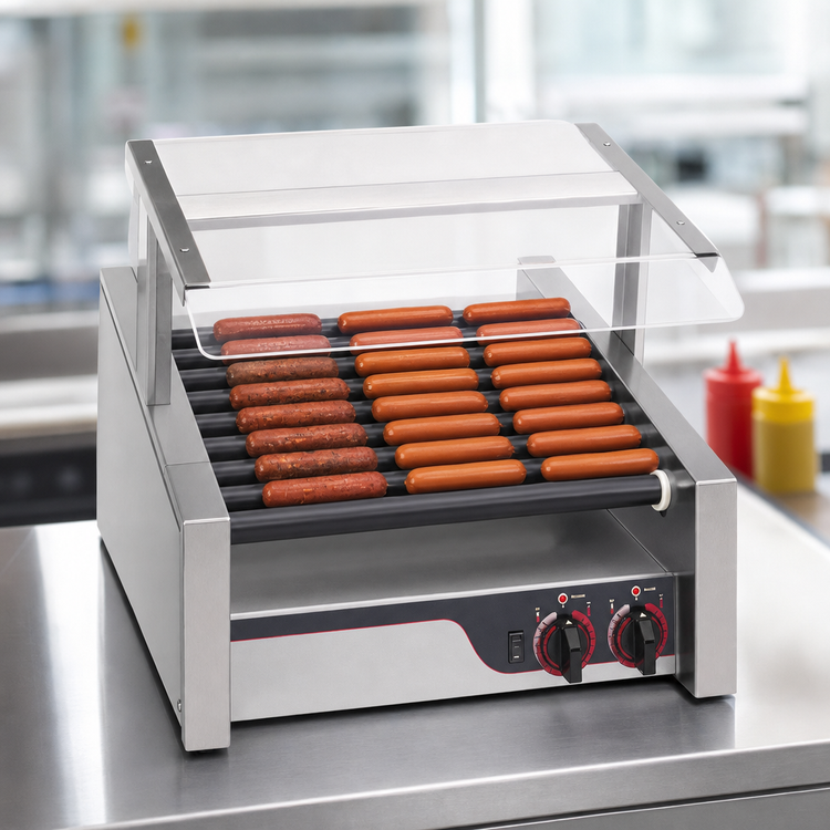 Product image #3 for APW Wyott X*PERT HotRod HRS-31S Slanted Surface 10-Roller Hot Dog Grill