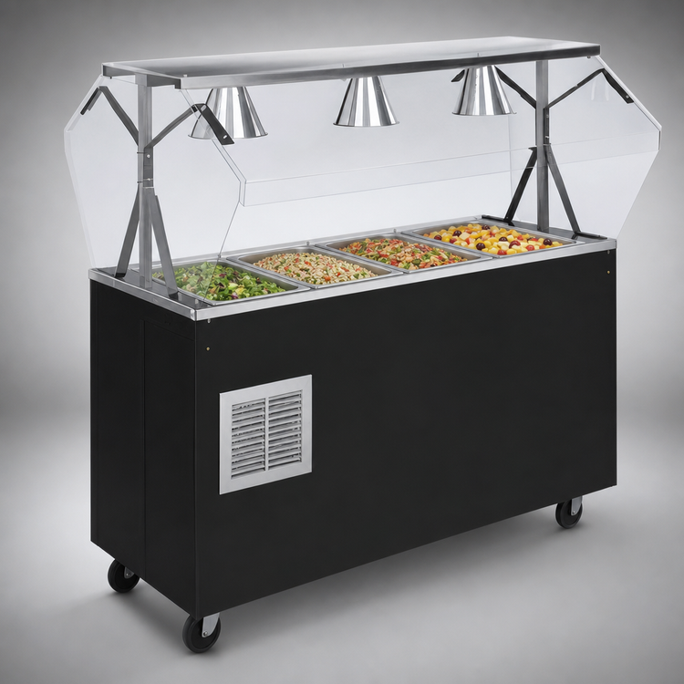 Product image #3 for Vollrath 2-Series Affordable Portable Mobile Refrigerated Cold Food Pan Buffet Station, 4-Pan, 60 Inch