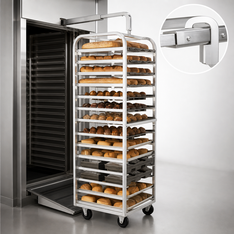 Product image #3 for Adamatic Roll-In Oven Rack with C-Style Lift, Single End Load, 18-Pan Capacity