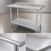 Thumbnail image #3 for Advance Tabco 108-Inch x 24-Inch Stainless Steel Work Table with 1-1/2-Inch Rear Splash and Adjustable Undershelf