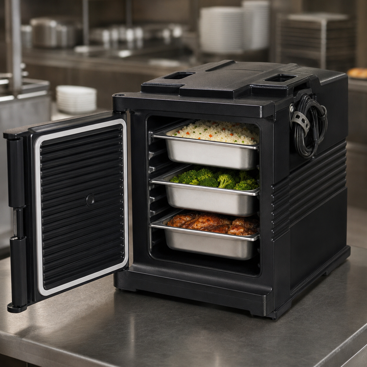 Product image #4 for Cambro Ultra Pan Carrier® H-Series Heated Front-Loading Food Pan Carrier, 110V, Black