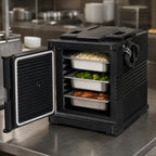 Thumbnail image #4 for Cambro Ultra Pan Carriers® UPCH400110 Heated Front-Loading Food Pan Carrier, Multi-Depth, 110V, Black