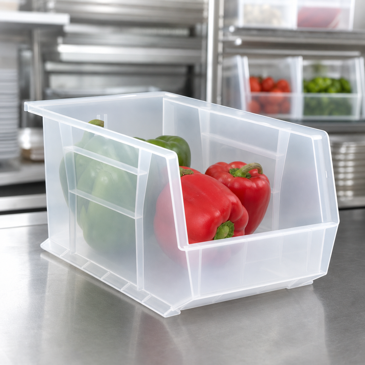 Product image #4 for Quantum Clear Stack and Hang Shelf Bin, 8-1/4 x 14-3/4 x 7 Inch, Polypropylene