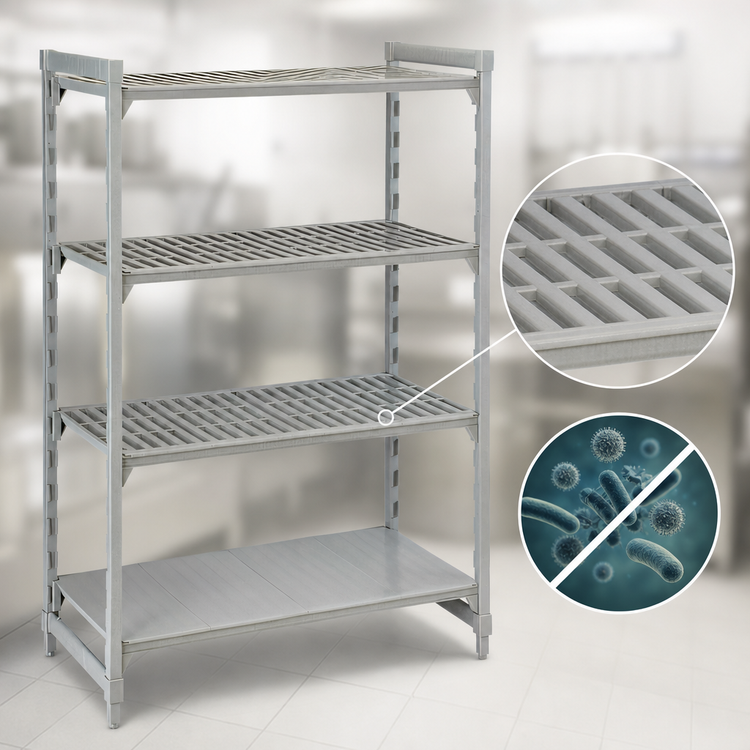 Product image #4 for Cambro Camshelving Premium 4-Shelf Stationary Starter Unit, 21 x 72 x 72 Inches, 3 Vented + 1 Solid