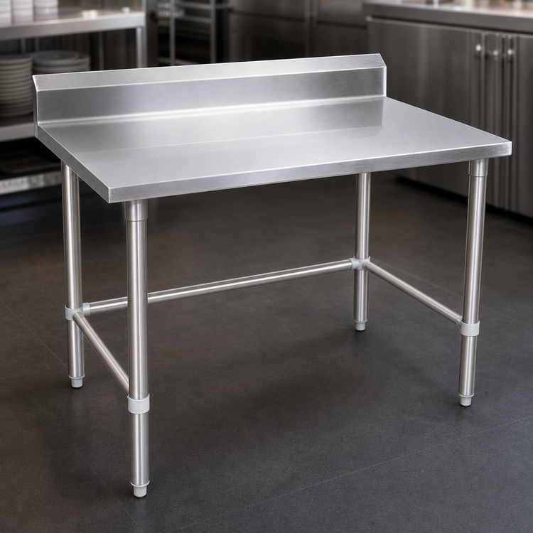 Product image #3 for John Boos Stallion Underbar Stainless Steel Work Table with 5-Inch Backsplash, 108 x 24 Inches