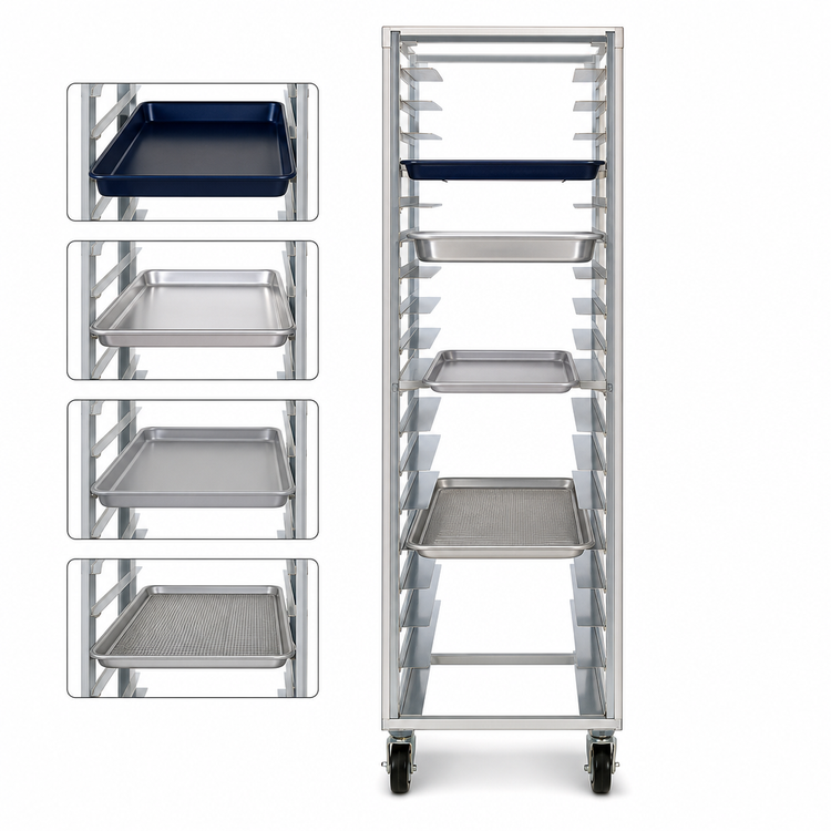 Product image #3 for New Age Universal Wide Angle Mobile Pan Rack, 20 Pair Slides, 3-Inch Centers