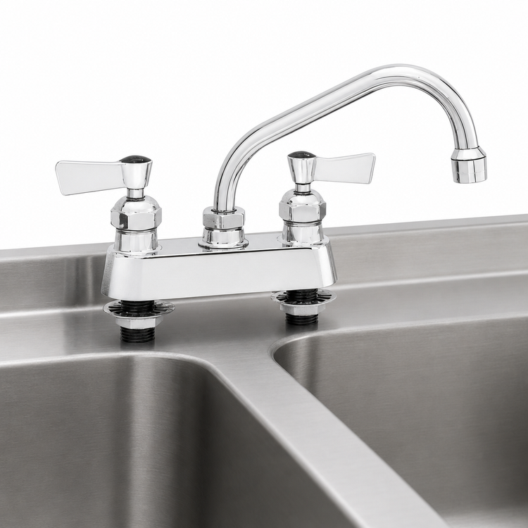 Product image #3 for Fisher 4-Inch Centers Deck Mount Manual Faucet with 8-Inch Swing Spout and Lever Handles