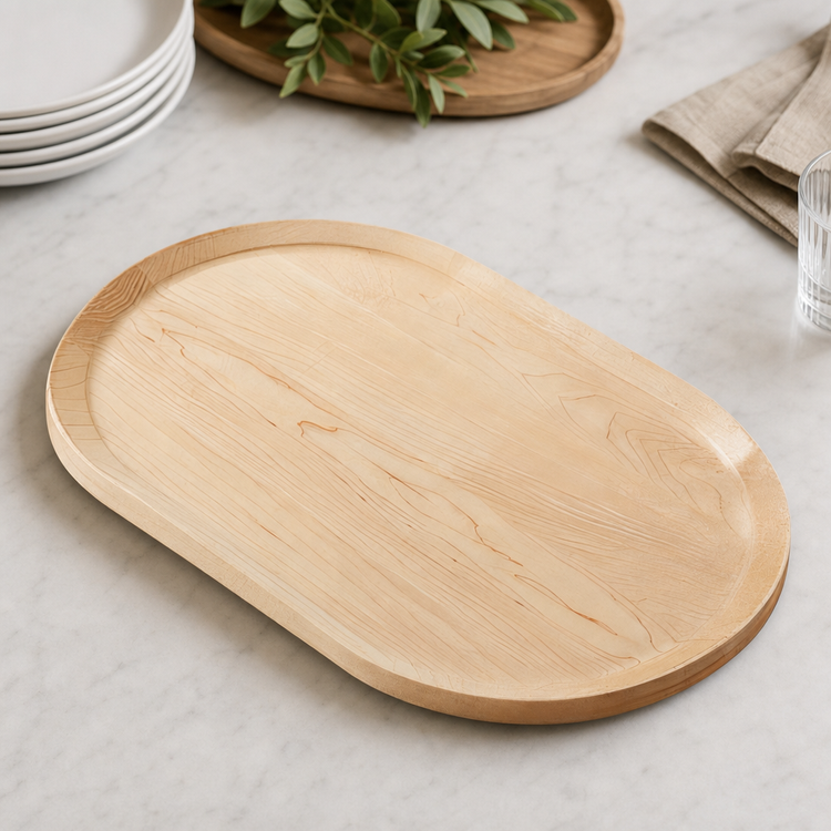 Product image #3 for American Metalcraft Lyselle Collection Oval Maple Wood Serving Board, 21-5/8 x 13-1/2 Inches