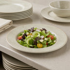Thumbnail image #4 for CFS Brands Grove 6400206 9-Inch Round Wide Rim Melamine Salad Plate, Buff Case of 12