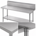 Thumbnail image #3 for Advance Tabco Commercial Stainless Steel Work Table with 10-Inch Backsplash and Adjustable Undershelf, 30 x 24 Inches