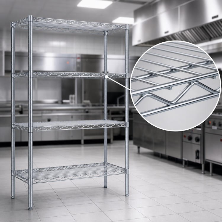 Product image #3 for EAGLEbrite 4-Tier Stationary Starter Wire Shelving Unit, 48W x 24D x 74H, Zinc Finish