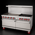 Thumbnail image #3 for American Range 60-Inch Gas Restaurant Range with 48-Inch Left Griddle, 2 Open Burners, and 2 Standard Ovens