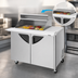 Thumbnail image #4 for Turbo Air Super Deluxe Two-Section 15 Cu. Ft. 2-Door Mega Top Sandwich/Salad Prep Table with Slide-Back Lid, 48-1/4 Inch Wide, 12-Pan Capacity