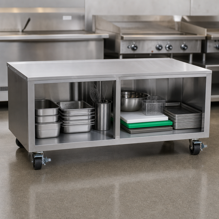 Product image #4 for Klinger's Trading Heavy Duty Enclosed Stainless Steel Equipment Stand Cabinet with Casters, 30 x 61 x 24 Inches
