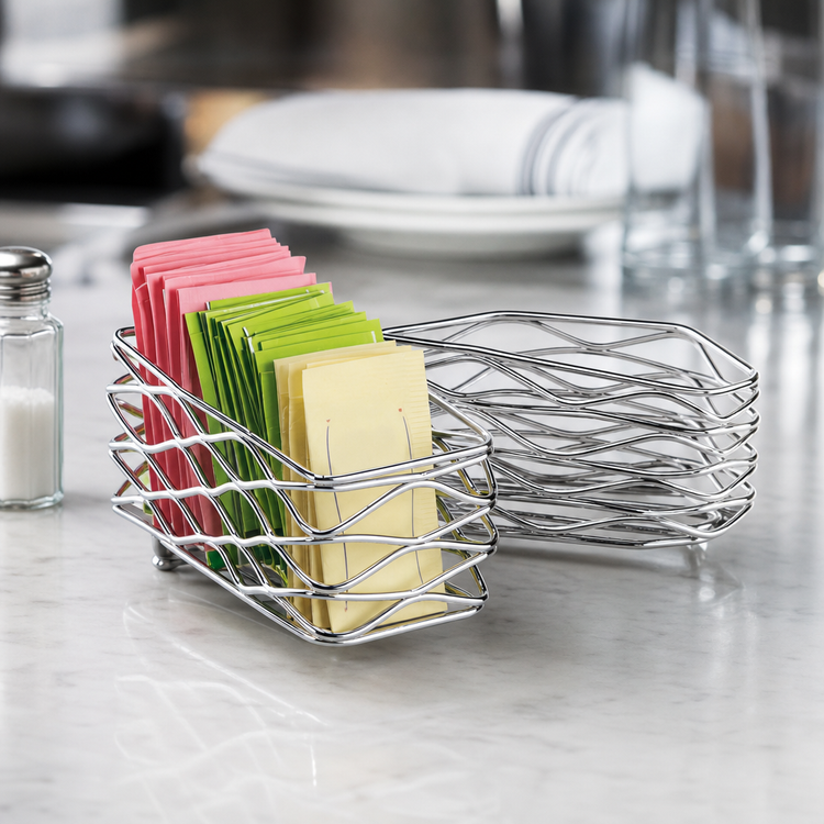 Product image #3 for Birdnest Chrome Wire Rectangular Condiment Basket