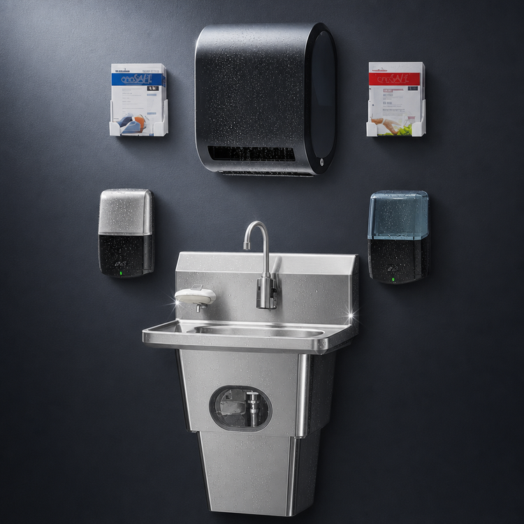 Product image #3 for Eagle MicroGard Touch-Free Wall-Mounted Integrated Handwashing System with Waste Receptacle