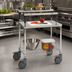 Thumbnail image #3 for Metro PrepMate MultiStation Mobile Prep Cart with 18 x 24 Solid Galvanized Shelf and Brite Zinc Wire Shelf