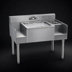 Thumbnail image #3 for Eagle Group 1800 Series BM50-18R Underbar Ice Bin/Cocktail Station with Center Ice Bin, Blender Recess, 75 lb Capacity, 50"W x 20"D
