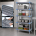 Thumbnail image #3 for Quantum Millenia 5-Shelf Polymer Shelving Unit with Dunnage Stand, 60 x 21 x 50 Inches, Gray
