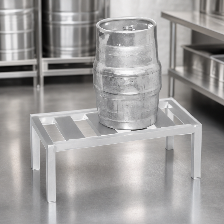 Product image #3 for Channel Manufacturing KDR148 All-Welded Aluminum Keg Dunnage Rack, 48 x 18 x 12 Inches, 3 Keg Capacity