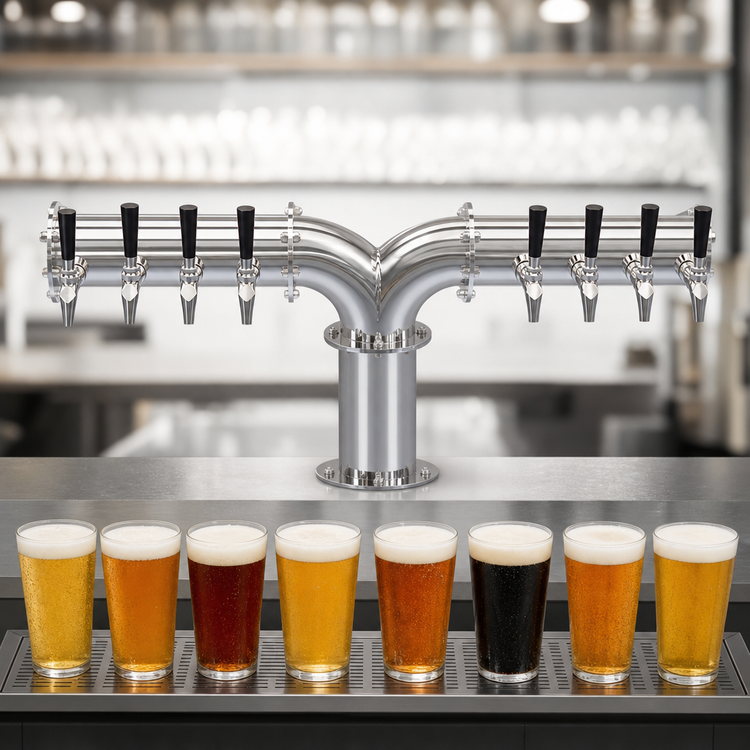 Product image #3 for Krowne Countertop Air-Cooled 8-Faucet Pipe Y-Tower Beer Tower