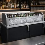 Thumbnail image #3 for Glastender, Inc. GDU-12X96 96-Inch Back Bar Glass Ice Display Unit, 12-Inch Deep, Double-Pane Glass, Stainless Steel Trim