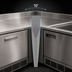 Thumbnail image #3 for Glastender Underbar Inside Wedge Corner Fillerboard, 10° Angle, 19-Inch Deep, Stainless Steel, No Legs, With Backsplash