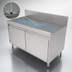 Thumbnail image #4 for Perlick Top Shelf 48-Inch Full-Depth Underbar Storage Cabinet with Drainboard Top and 6-Inch Backsplash