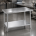 Thumbnail image #3 for Advance Tabco 72-Inch x 24-Inch 16-Gauge 304 Stainless Steel Flat Top Work Table with Adjustable Galvanized Undershelf