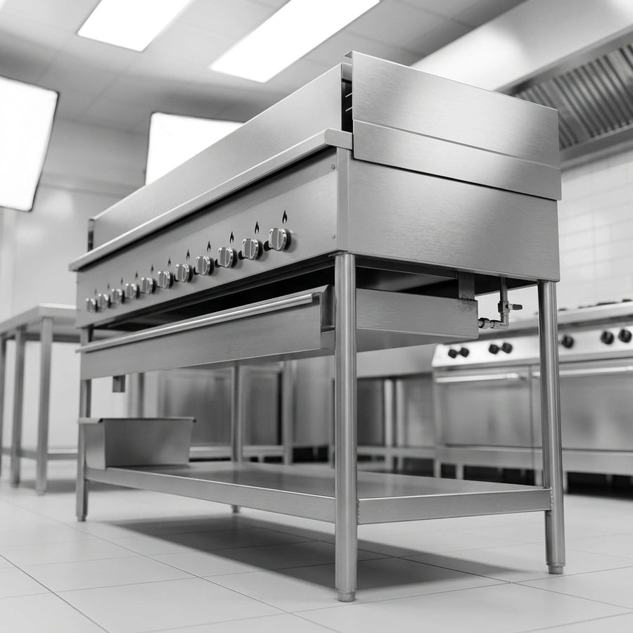 Experience the exceptional durability of this gas broiler, meticulously crafted with heavy-duty, welded stainless steel construction for demanding commercial use.