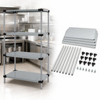 Thumbnail image #3 for Quantum WRS4-63-1842SS Stationary Solid Stainless Steel Shelving Starter Kit, 42"W x 18"D x 63"H, 4 Shelves, 4 Posts