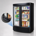 Thumbnail image #3 for True Two-Section Radius Front Glass Door Merchandiser Refrigerator with LED Lighting and Low-E Hinged Doors
