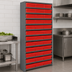 Thumbnail image #3 for Quantum Closed Stationary Heavy-Duty Wire Shelving Unit with 13 Shelves and 36 QED801 Bins, 36 x 12 x 75 Inches