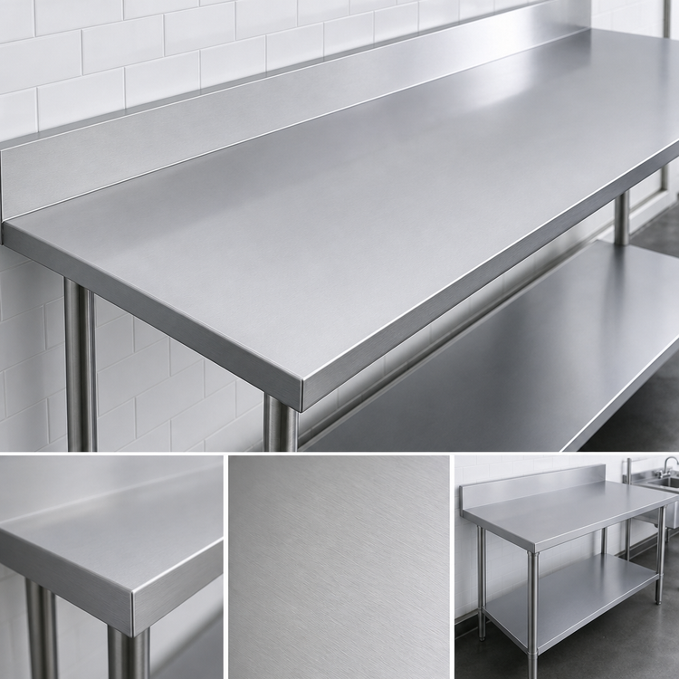 Product image #3 for Duke 144-Inch x 24-Inch Stainless Steel Work Table with 5-Inch Riser and Undershelf